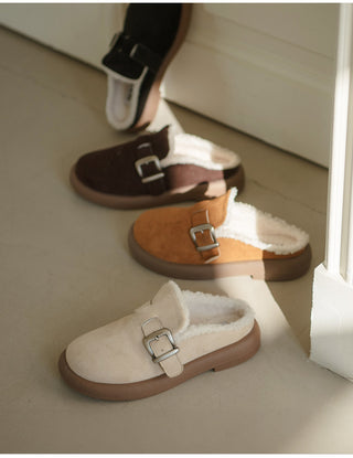 Basic Item Steady Lasni Fur-lined Rubber Sole Fur Slippers 3cm