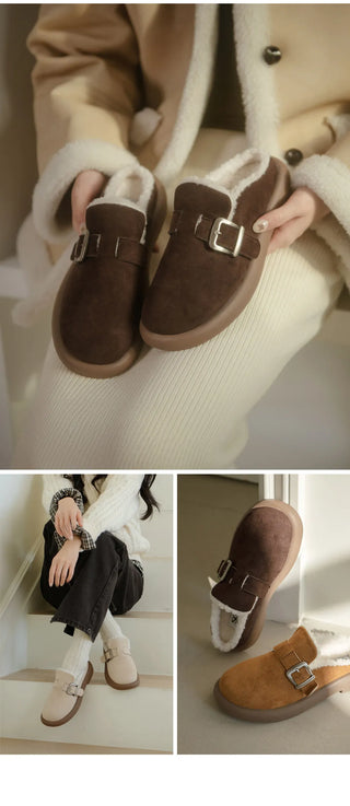 Basic Item Steady Lasni Fur-lined Rubber Sole Fur Slippers 3cm
