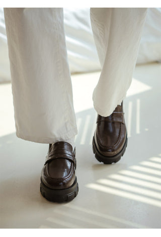 Lorenze Platform Flats Loafers 5cm