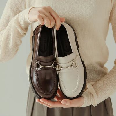 Longy Rough Sole Chain Loafers 5cm