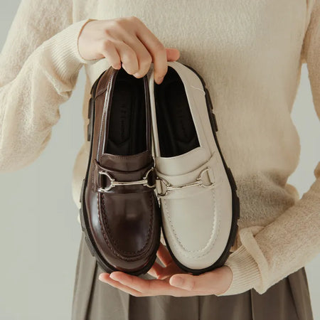 Longy Rough Sole Chain Loafers 5cm