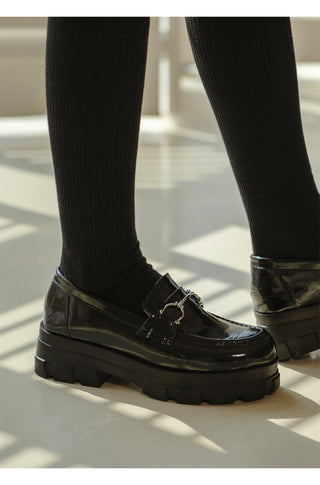 Longy Rough Sole Chain Loafers 5cm