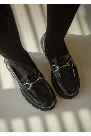 Longy Rough Sole Chain Loafers 5cm