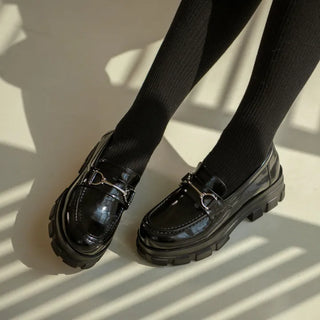 Longy Rough Sole Chain Loafers 5cm