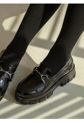 Longy Rough Sole Chain Loafers 5cm