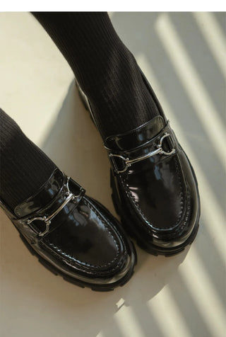 Longy Rough Sole Chain Loafers 5cm