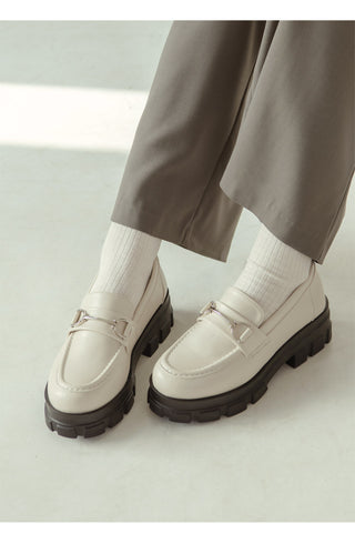 Longy Rough Sole Chain Loafers 5cm