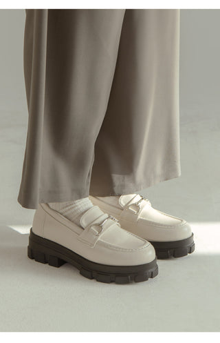 Longy Rough Sole Chain Loafers 5cm