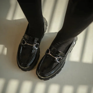 Longy Rough Sole Chain Loafers 5cm