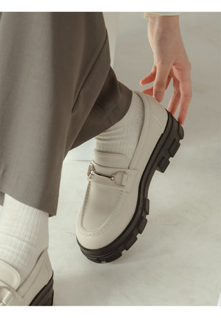 Longy Rough Sole Chain Loafers 5cm