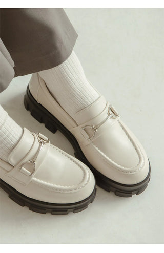 Longy Rough Sole Chain Loafers 5cm