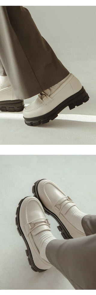 Longy Rough Sole Chain Loafers 5cm