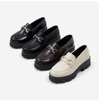Longy Rough Sole Chain Loafers 5cm