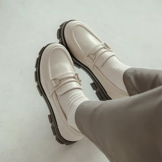 Longy Rough Sole Chain Loafers 5cm