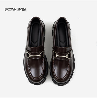Longy Rough Sole Chain Loafers 5cm