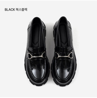 Longy Rough Sole Chain Loafers 5cm