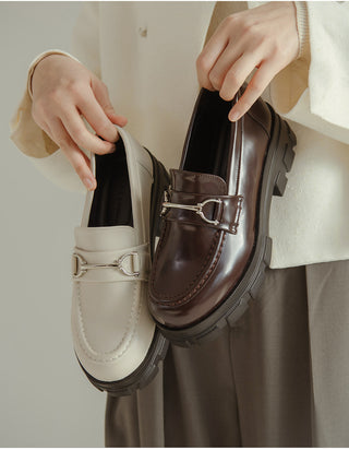 Longy Rough Sole Chain Loafers 5cm