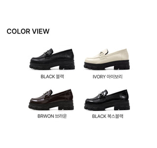 Longy Rough Sole Chain Loafers 5cm