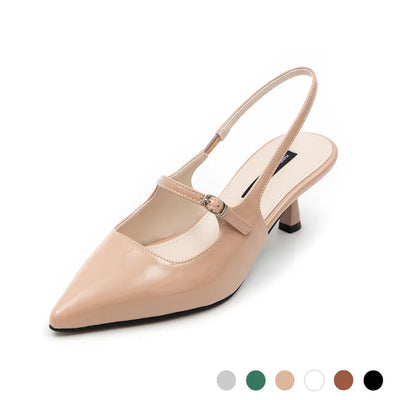 Medis Patent Mid-heel Slingback 5cm