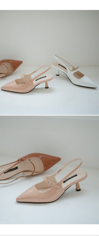 Medis Patent Mid-heel Slingback 5cm