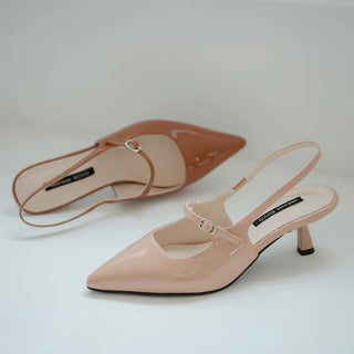 Medis Patent Mid-heel Slingback 5cm