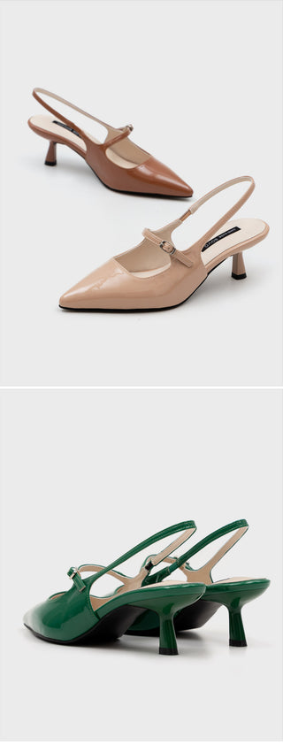 Medis Patent Mid-heel Slingback 5cm