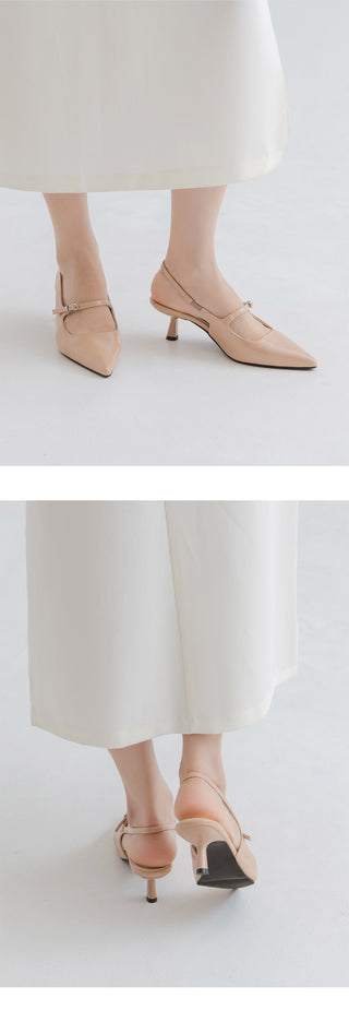 Medis Patent Mid-heel Slingback 5cm