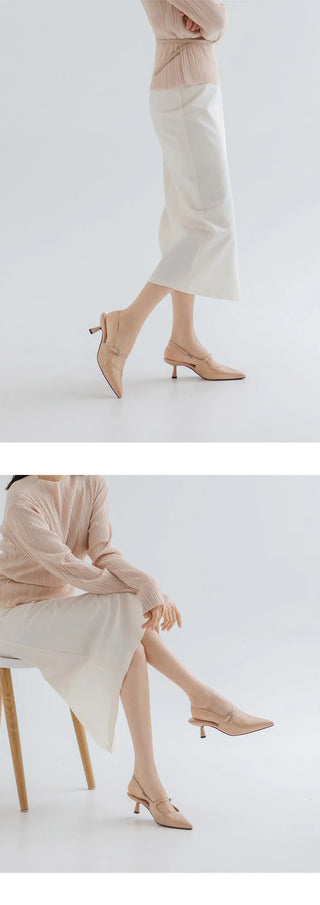 Medis Patent Mid-heel Slingback 5cm