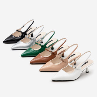 Medis Patent Mid-heel Slingback 5cm