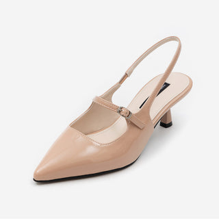 Medis Patent Mid-heel Slingback 5cm