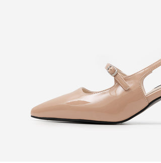 Medis Patent Mid-heel Slingback 5cm