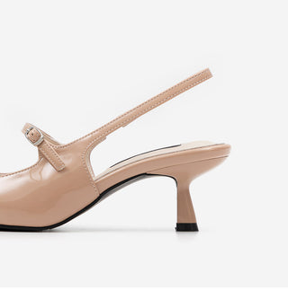 Medis Patent Mid-heel Slingback 5cm