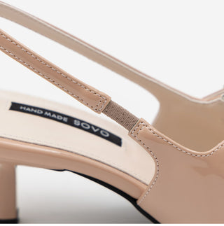 Medis Patent Mid-heel Slingback 5cm