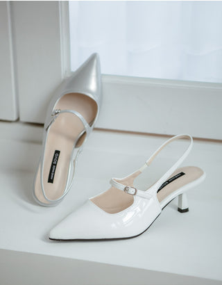 Medis Patent Mid-heel Slingback 5cm