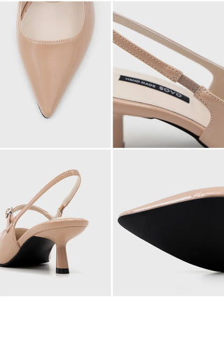 Medis Patent Mid-heel Slingback 5cm