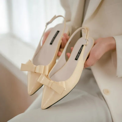 Jelit Ribbon Slingback Flat Shoes 2cm