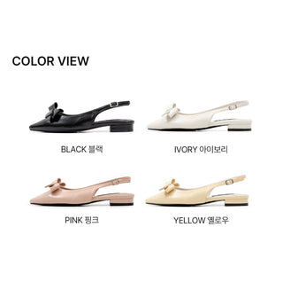 Jelit Ribbon Slingback Flat Shoes 2cm