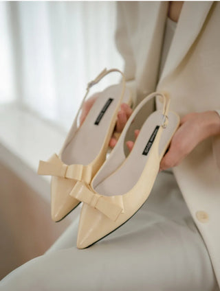 Jelit Ribbon Slingback Flat Shoes 2cm