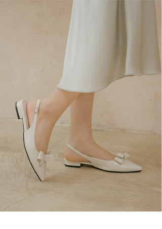 Jelit Ribbon Slingback Flat Shoes 2cm