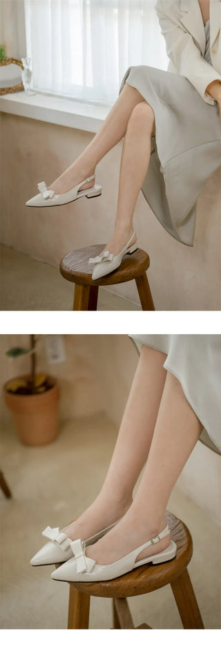 Jelit Ribbon Slingback Flat Shoes 2cm