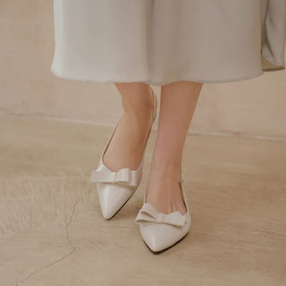 Jelit Ribbon Slingback Flat Shoes 2cm