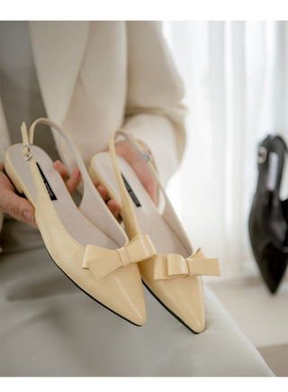 Jelit Ribbon Slingback Flat Shoes 2cm