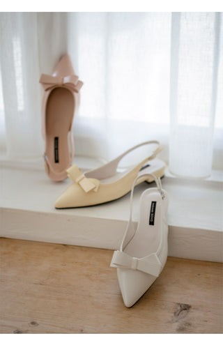 Jelit Ribbon Slingback Flat Shoes 2cm