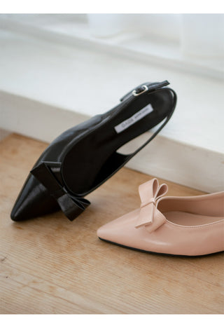 Jelit Ribbon Slingback Flat Shoes 2cm