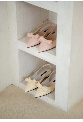 Jelit Ribbon Slingback Flat Shoes 2cm