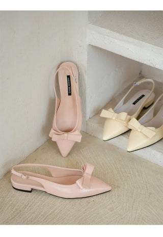 Jelit Ribbon Slingback Flat Shoes 2cm