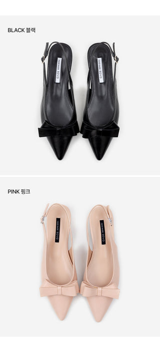 Jelit Ribbon Slingback Flat Shoes 2cm