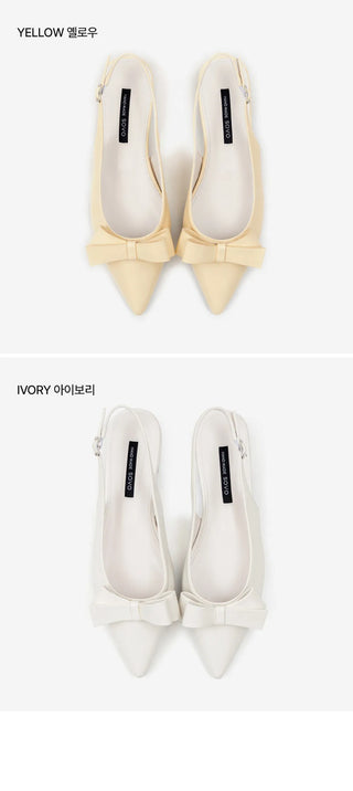 Jelit Ribbon Slingback Flat Shoes 2cm