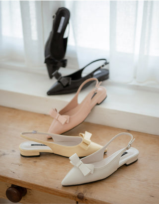 Jelit Ribbon Slingback Flat Shoes 2cm