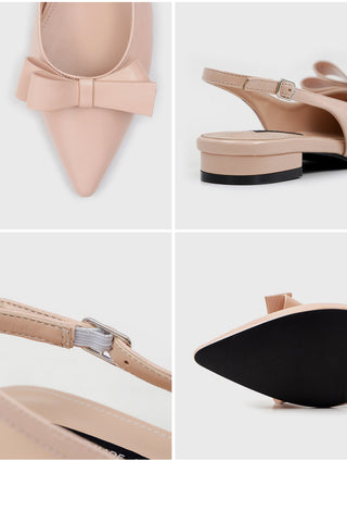 Jelit Ribbon Slingback Flat Shoes 2cm